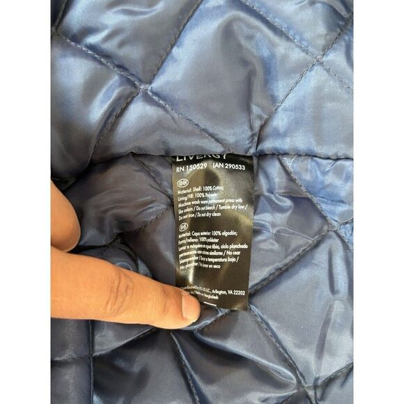 Livergy Urban Denim Hooded Coat Men’s Size 44 Blue Padded Jacket Winter - Picture 7 of 10